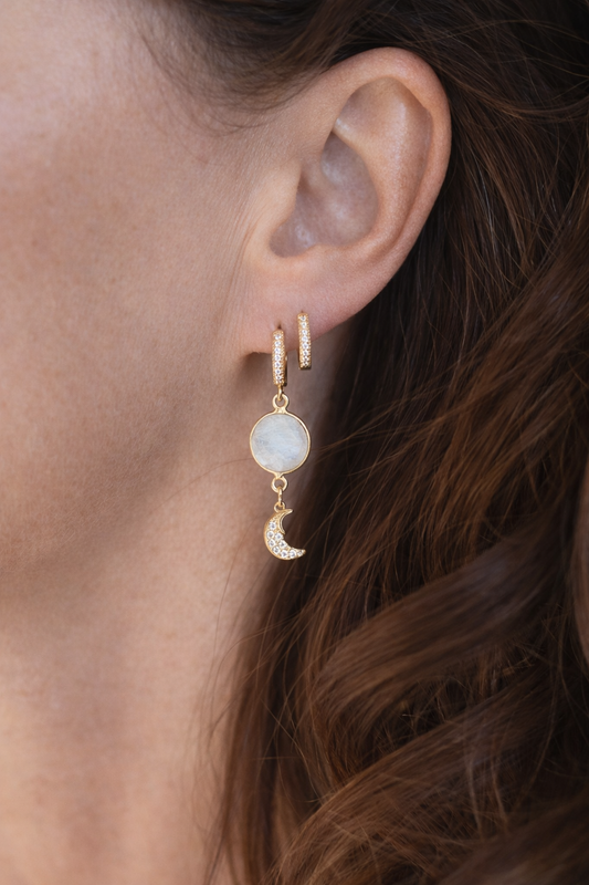 boucles d'oreilles Luna pierre de lune