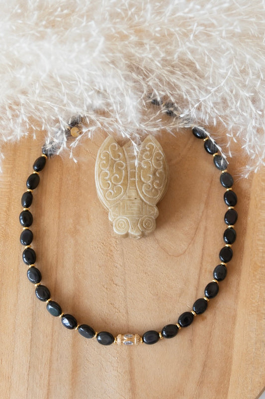 Collier Agatha Agate noire