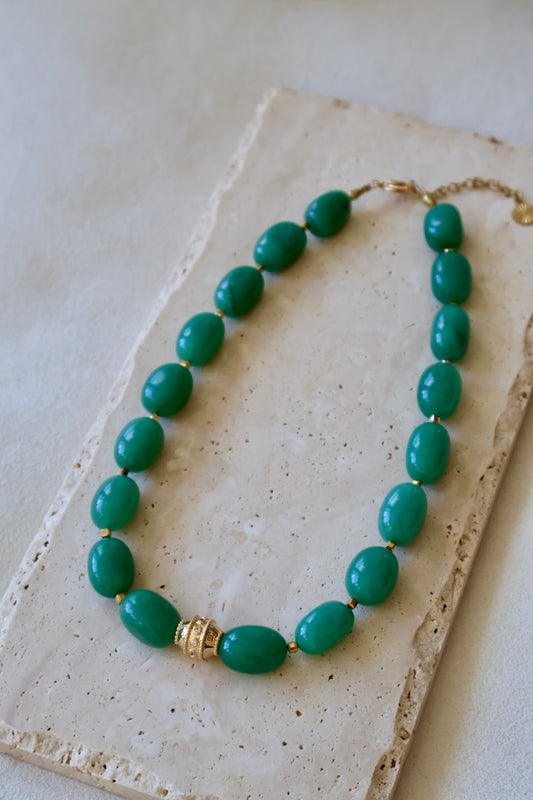 Collier Albane aventurine verte