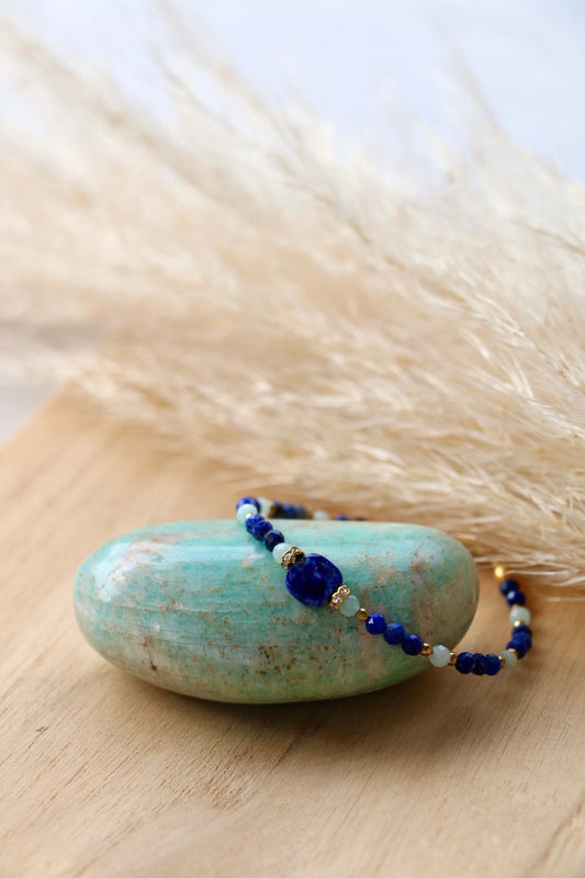 Bracelet Esmée en pierres d'Amazonite et Lapis-Lazuli