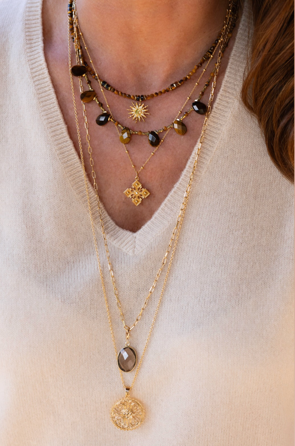 Collier Sophia Oeil du tigre