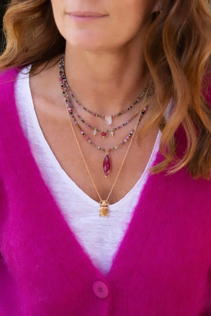 Collier Abby en tourmaline et Rubis