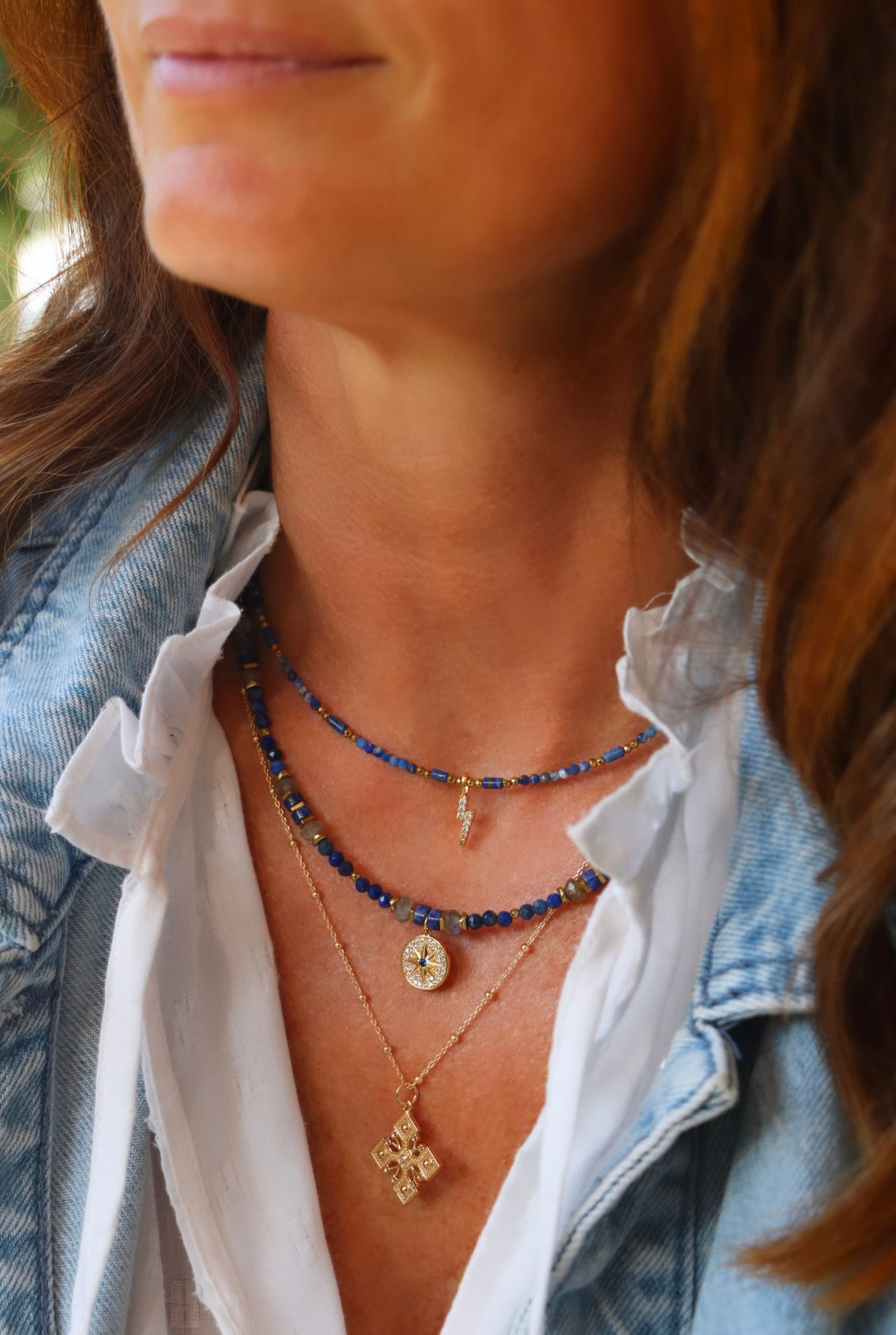 Collier Billie en pierre de Lapis-Lazuli bleu