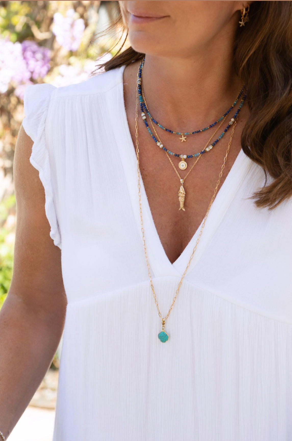 Colliers en pierre de Lapis-lazuli et Apatite
