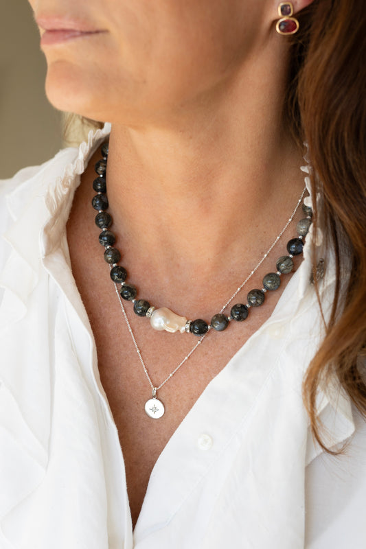 COLLIER CÔME argent labradorite