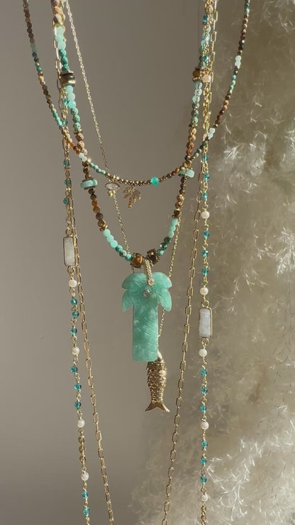 Collier Palmier Amazonite
